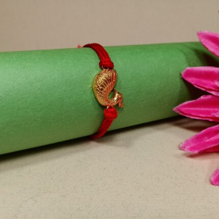 Silver 925 Golden Peacock Rakhi: Graceful Symbol of Sibling Love