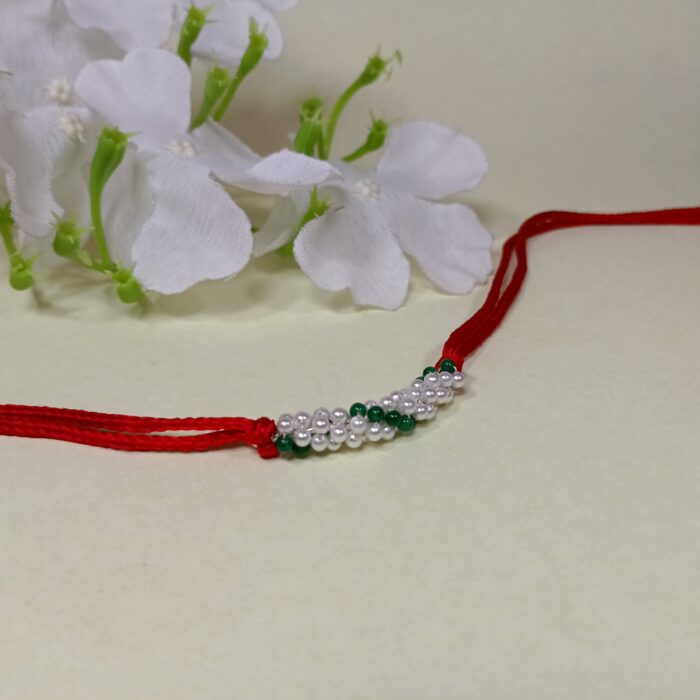 Premium Silver 925 Rakhi with Intricate Beadwork - Symbol of Sibling Bond