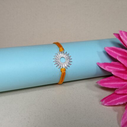 Surya Rakhi: Sterling Silver Radiance