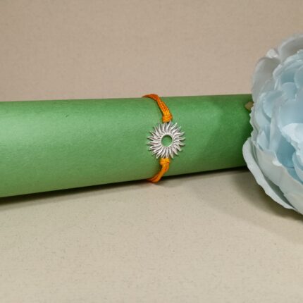 Surya Rakhi: Sterling Silver Radiance