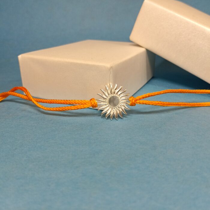Surya Rakhi: Sterling Silver Radiance