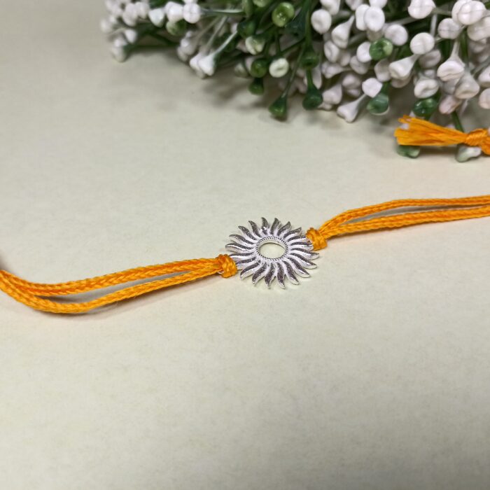 Surya Rakhi: Sterling Silver Radiance