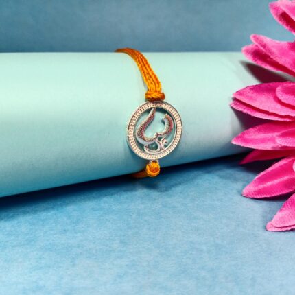 Divine Om Rakhi: Sterling Silver Elegance