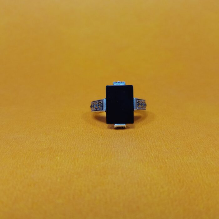 Mystic Noir: 925 Silver Black Stone Ring