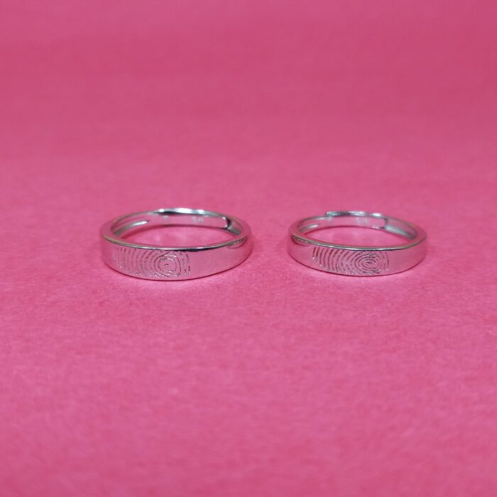 Forever Imprinted: 925 Silver Couple Ring with Thumb Impressions