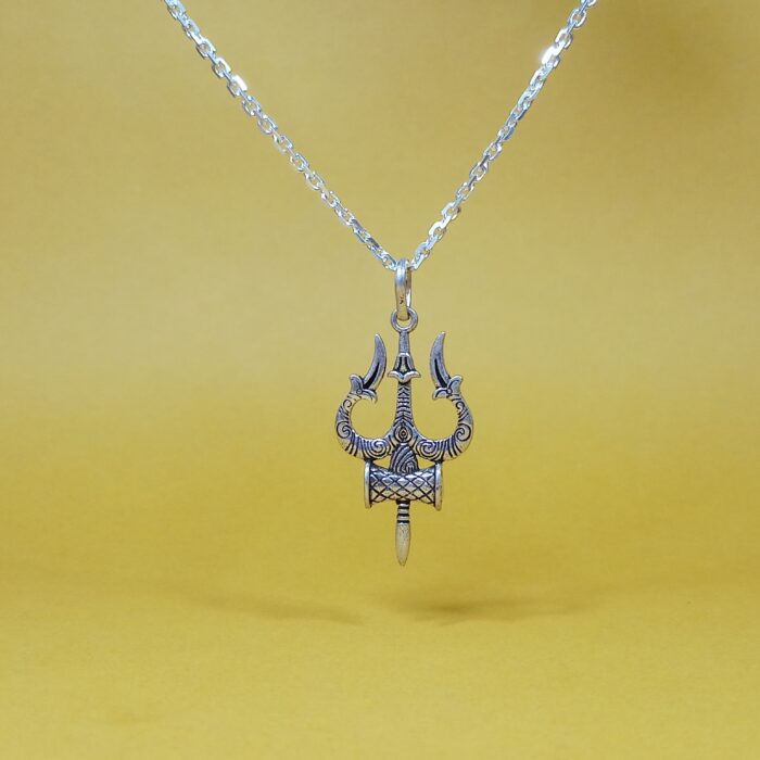 Divine Trishul: Sterling Silver 925 Pendant