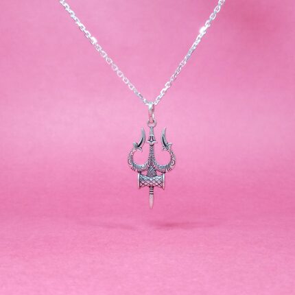 Divine Trishul: Sterling Silver 925 Pendant