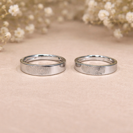 Forever Imprinted: 925 Silver Couple Ring with Thumb Impressions