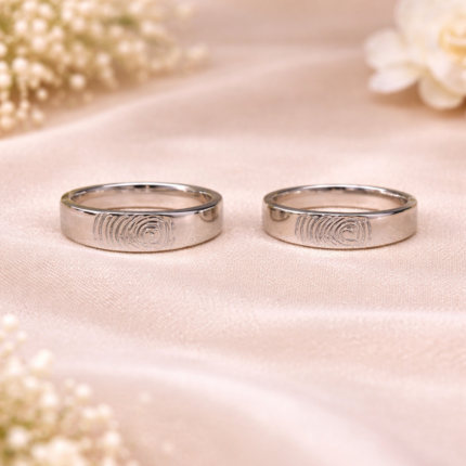 Forever Imprinted: 925 Silver Couple Ring with Thumb Impressions
