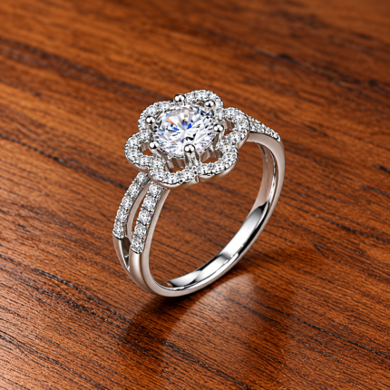 925 Silver Solitaire Spark Ring
