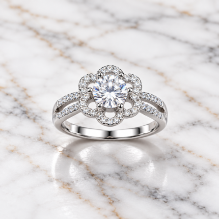 925 Silver Solitaire Spark Ring