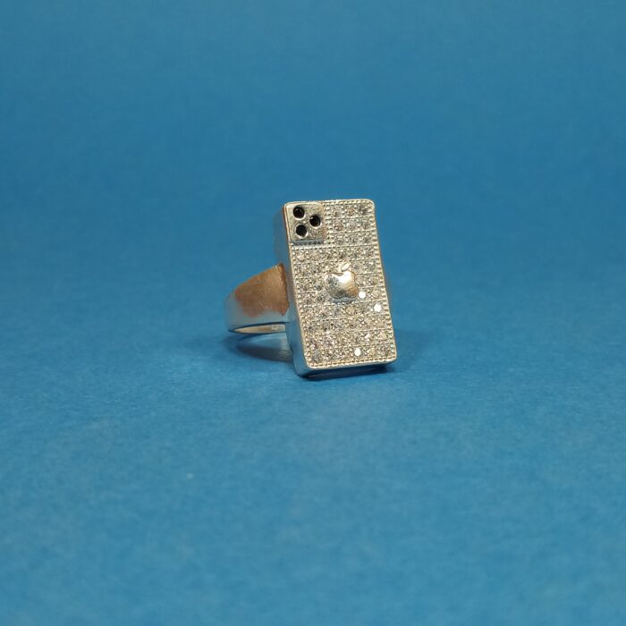 Bold Hammered Silver Ring for Men