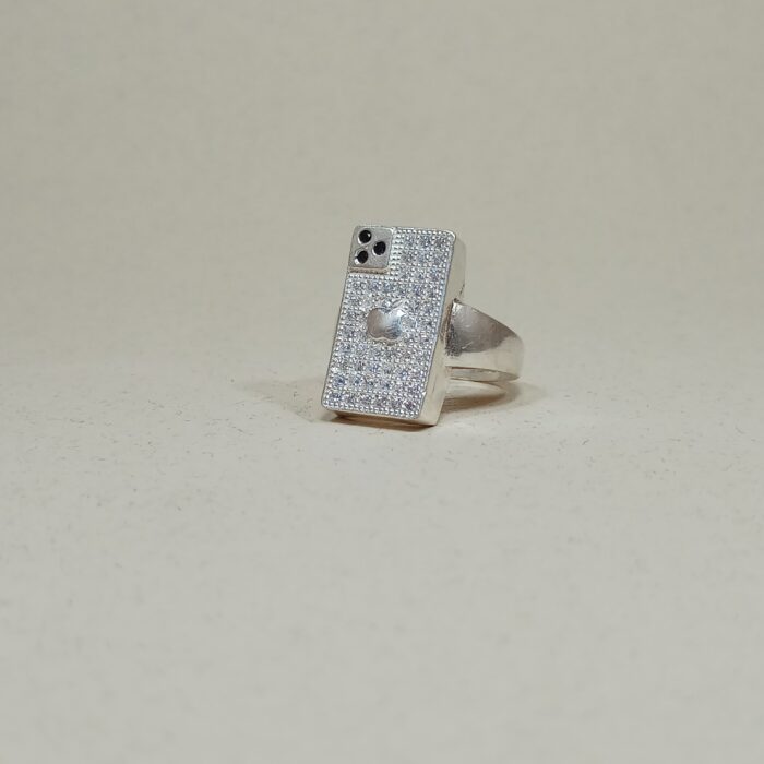 Bold Hammered Silver Ring for Men
