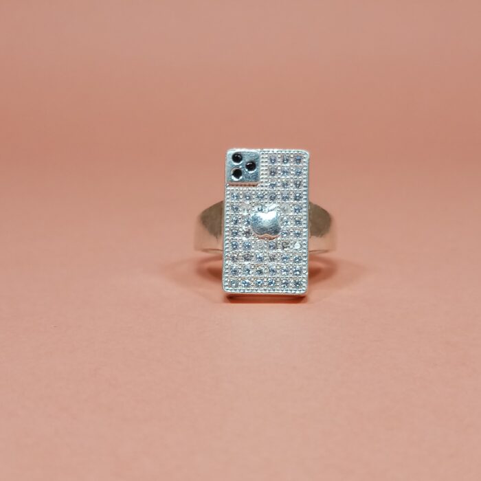 Bold Hammered Silver Ring for Men
