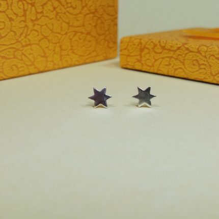 Sparkling 925 Sterling Silver Star Stud Earrings