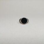 Bold 925 Sterling Silver Black Stone Ring – Statement Piece