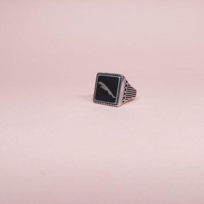 Elegant 925 Silver Ring with Black Stone – Bold Sophistication