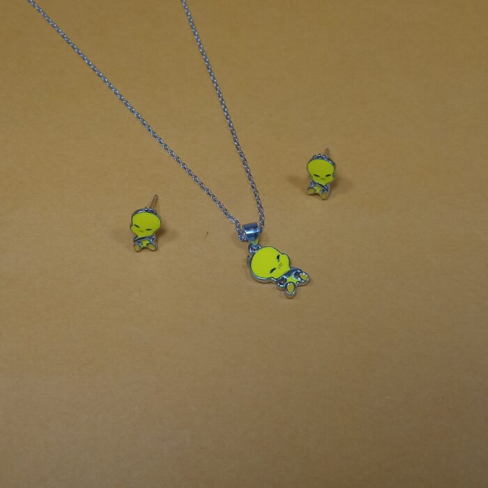 Adorable Silver 925 Kids' Chain Pendant Set