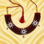 Elegant Silver Necklace Set with Matching Stones