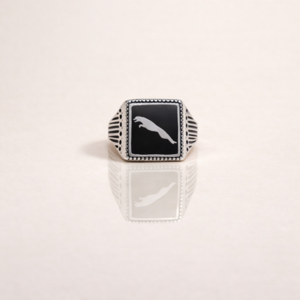 Elegant 925 Silver Ring with Black Stone – Bold Sophistication