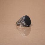 Men's 925 Silver Ring with Black Stone – Classic Elegance