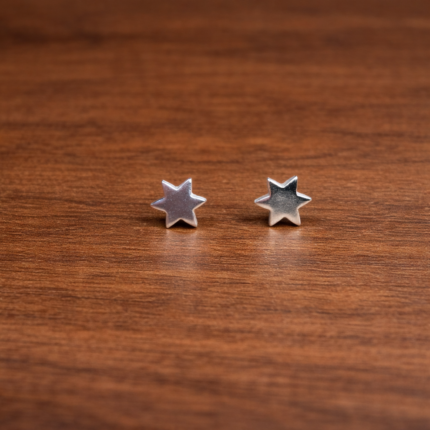Sparkling 925 Sterling Silver Star Stud Earrings
