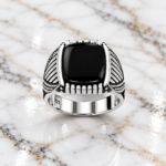 925 Sterling Silver Black Stone Ring – Bold and Refined