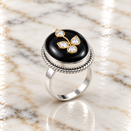 Radiant Silver 925 Cut Stone Ring