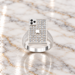 Bold Hammered Silver Ring for Men