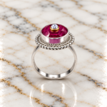 Elegant Sterling Silver 925 Cut Stone Ring