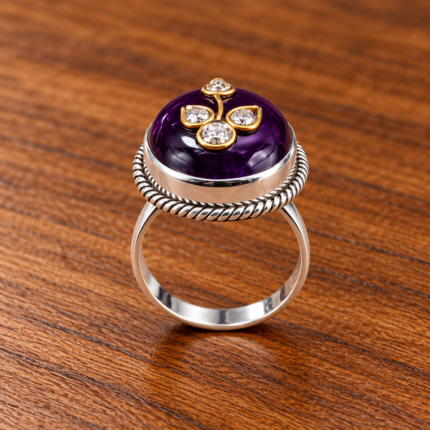 Radiant Silver 925 Cut Stone Ring