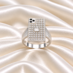 Bold Hammered Silver Ring for Men