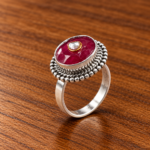 Elegant Sterling Silver 925 Cut Stone Ring