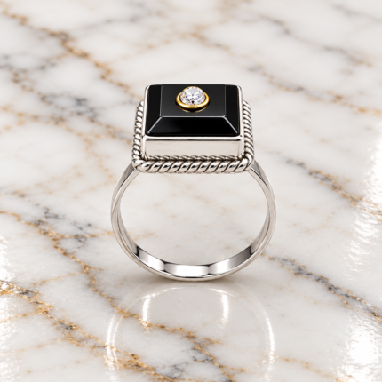 Chic Ladies' Silver 925 Gemstone Ring