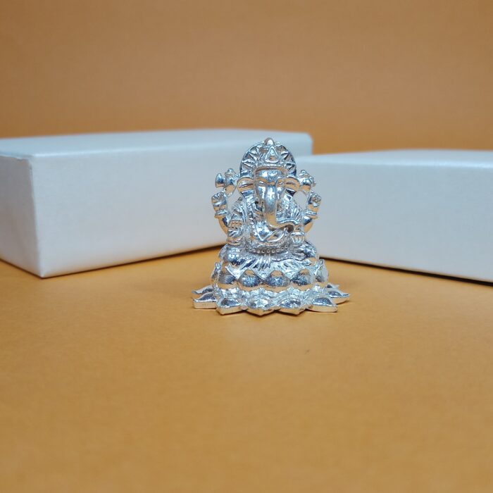 Divine Silver Ganesha Murti – Pure Silver Idol