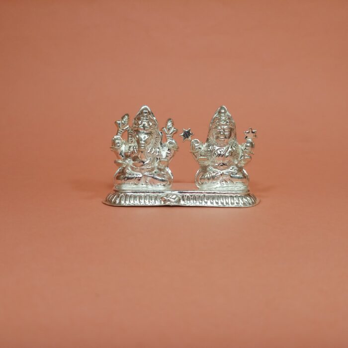 Pure Silver Laxmi Ganesh Murti – Blessings of Wealth and Wisdom