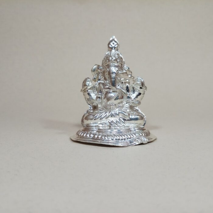 Divine Silver Ganesha Murti - Pure Silver Idol