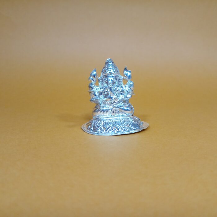 Graceful Silver Ganesha Murti - Pure Silver Idol