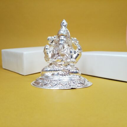 Blessed Silver Ganesha Murti - Pure Silver Idol