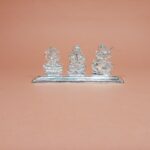 Pure 925 Silver Laxmi Ganesh Saraswati Murti – Divine Trinity Idol Set