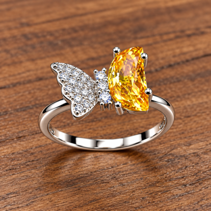 Delicate Silver 925 Butterfly Ring for Ladies