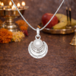 Moon & Pearl Silver Pendant – Timeless Grace