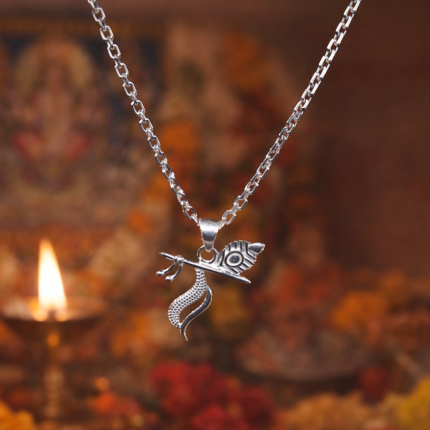 Exquisite Silver 925 Krishna Flute Pendant