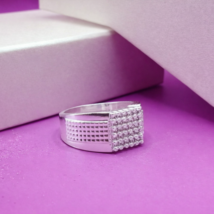 Bold Pure Silver Gents Ring