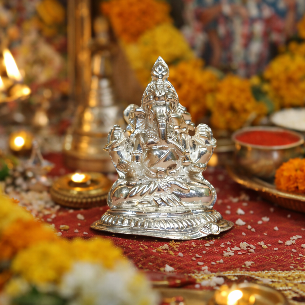 ChatGPT Image Feb 24, 2026, 04_39_05 PM Divine Silver Ganesha Murti - Pure Silver Idol