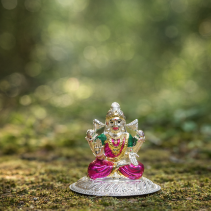 Exquisite Silver Laxmi Murti - Divine Blessings in Pure Silver