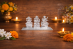 Pure 925 Silver Laxmi Ganesh Saraswati Murti – Divine Trinity Idol Set