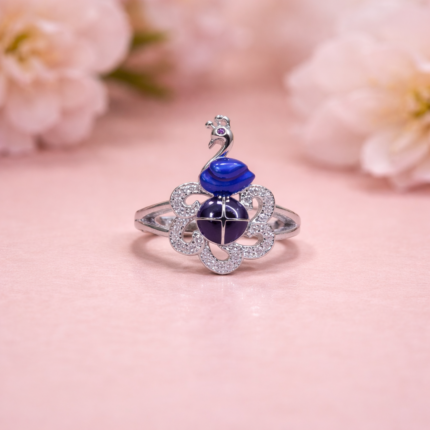 Graceful Silver 925 Peacock Ring for Women