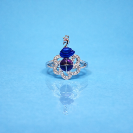 Graceful Silver 925 Peacock Ring for Women