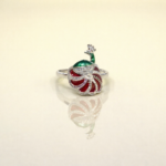 Ladies' Silver 925 Peacock Feather Ring